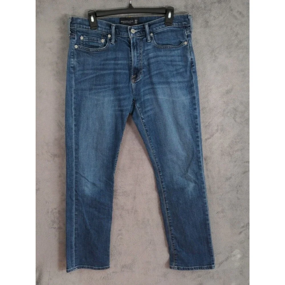 Abercrombie & Fitch Jeans Mens 32x32 Straight Stretch 90s Denim Dark Wash